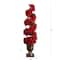 3ft. Pre-Lit Artificial Christmas Poinsettias and Berries Spiral Topiary Tree with 30 Warm White LED Lights